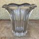 Old vase moulded glass shape flowers 70s vintage