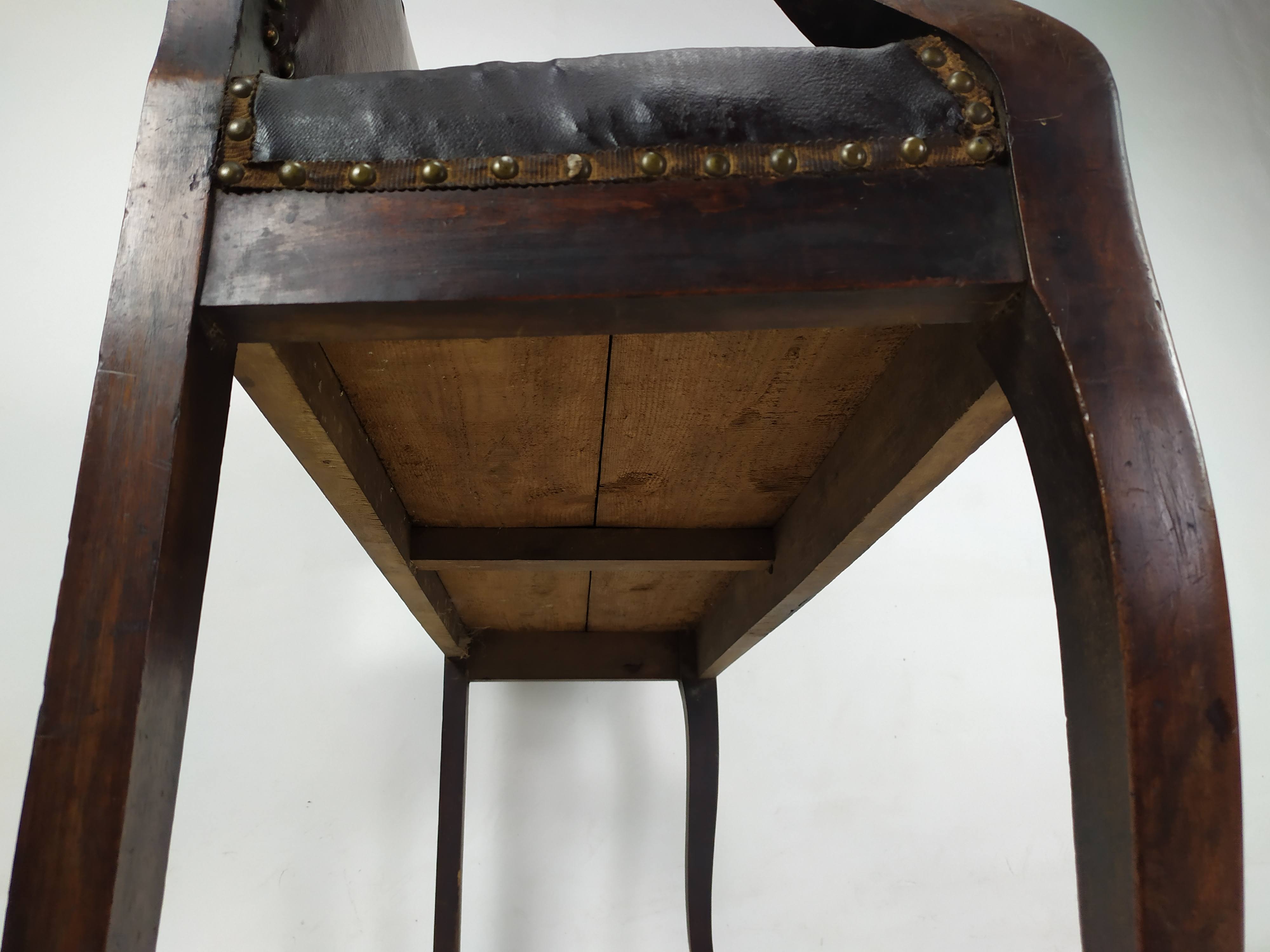 Leather bistro bench