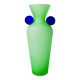 Green and blue satin murano glass vase, Menphis style, Italy, 1980