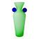 Green and blue satin murano glass vase, Menphis style, Italy, 1980