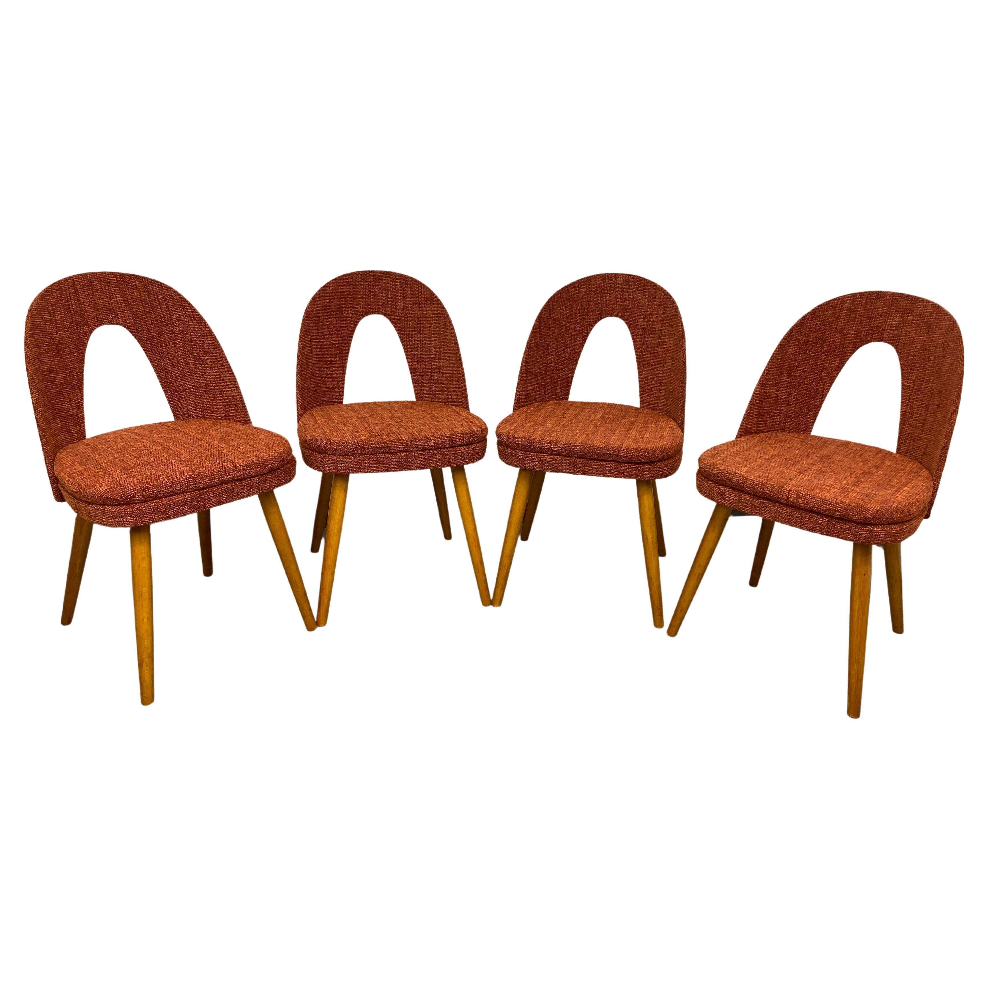 Set of 4 mid-century design dining chairs by Antonín Šuman for Mier Topoľčany.