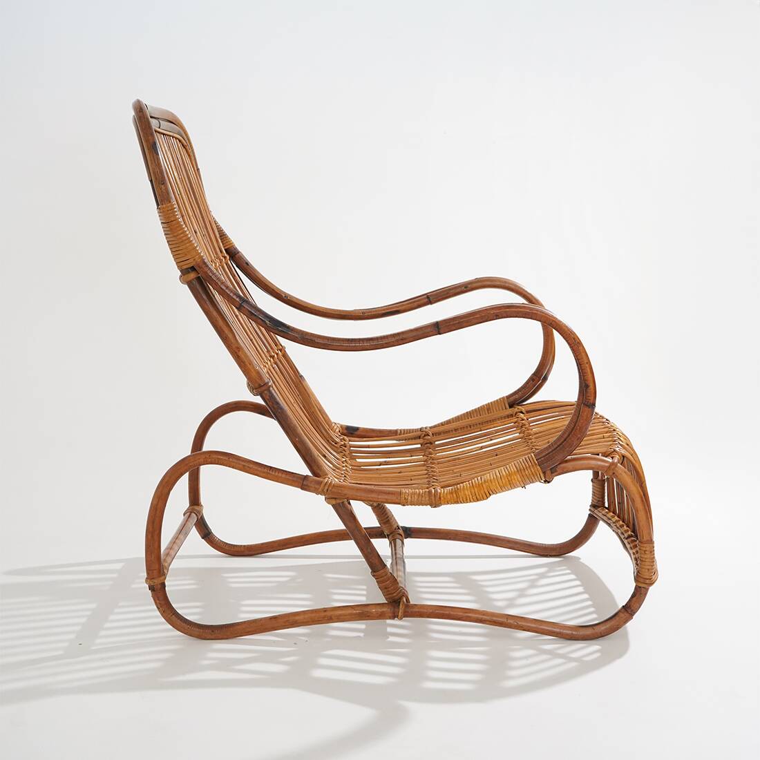 Fauteuil en rotin, années 1950