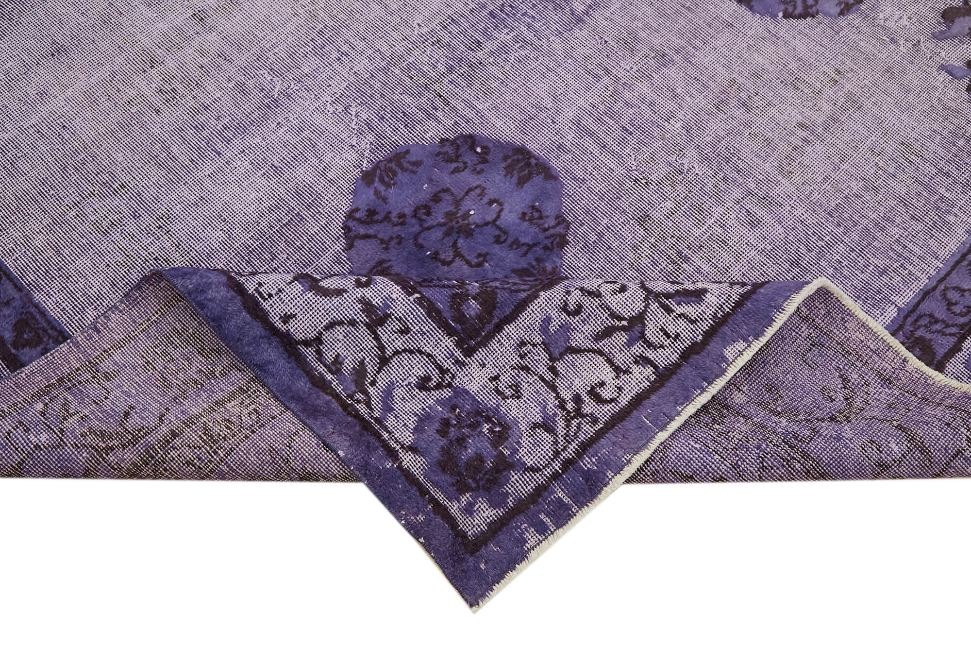 Hand-knotted antique oriental 1970s 216 cm x 320 cm purple carpet