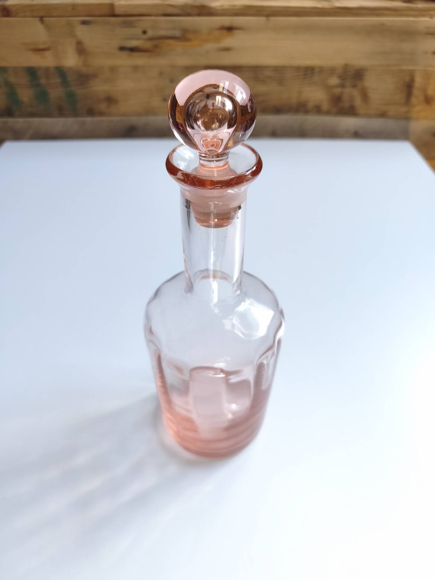 Vintage pink glass bottle