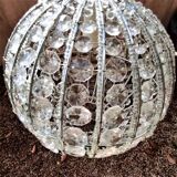 Ball shaped chandelier with hexagonal tassels and transparent pearls Vintage