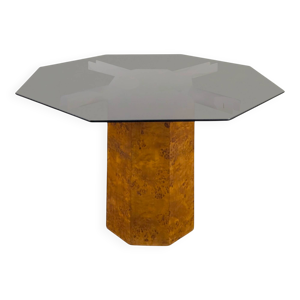 Table octogonale en loupe