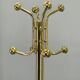 Italian Brass-Plated Coat Rack with Marble Base, 1970s
