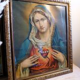 Painting Golden frame Virgin Mary immaculate heart