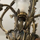 Ancien lustre cage en bronze et 4 feux tulipe