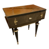 Antique Nightstand N252 Drawer Lacquered Wood Mid 20th Century Vintage