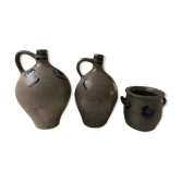 Set of 3 stoneware jars