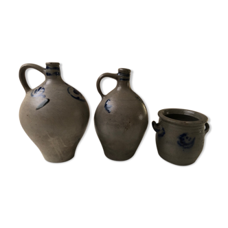 Set of 3 stoneware jars