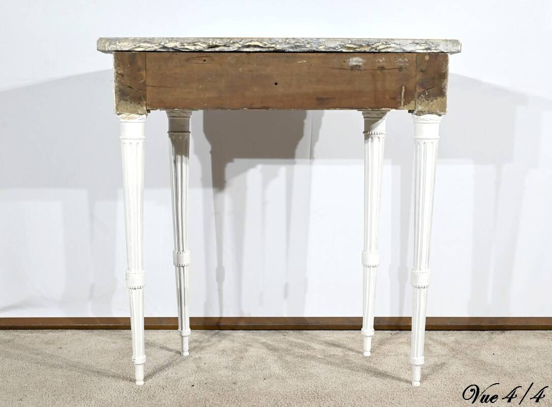 Half-Moon Console in Rechampi Wood, Louis XVI style – Early 19th century