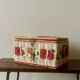 Vintage sewing basket in rattan and floral fabric