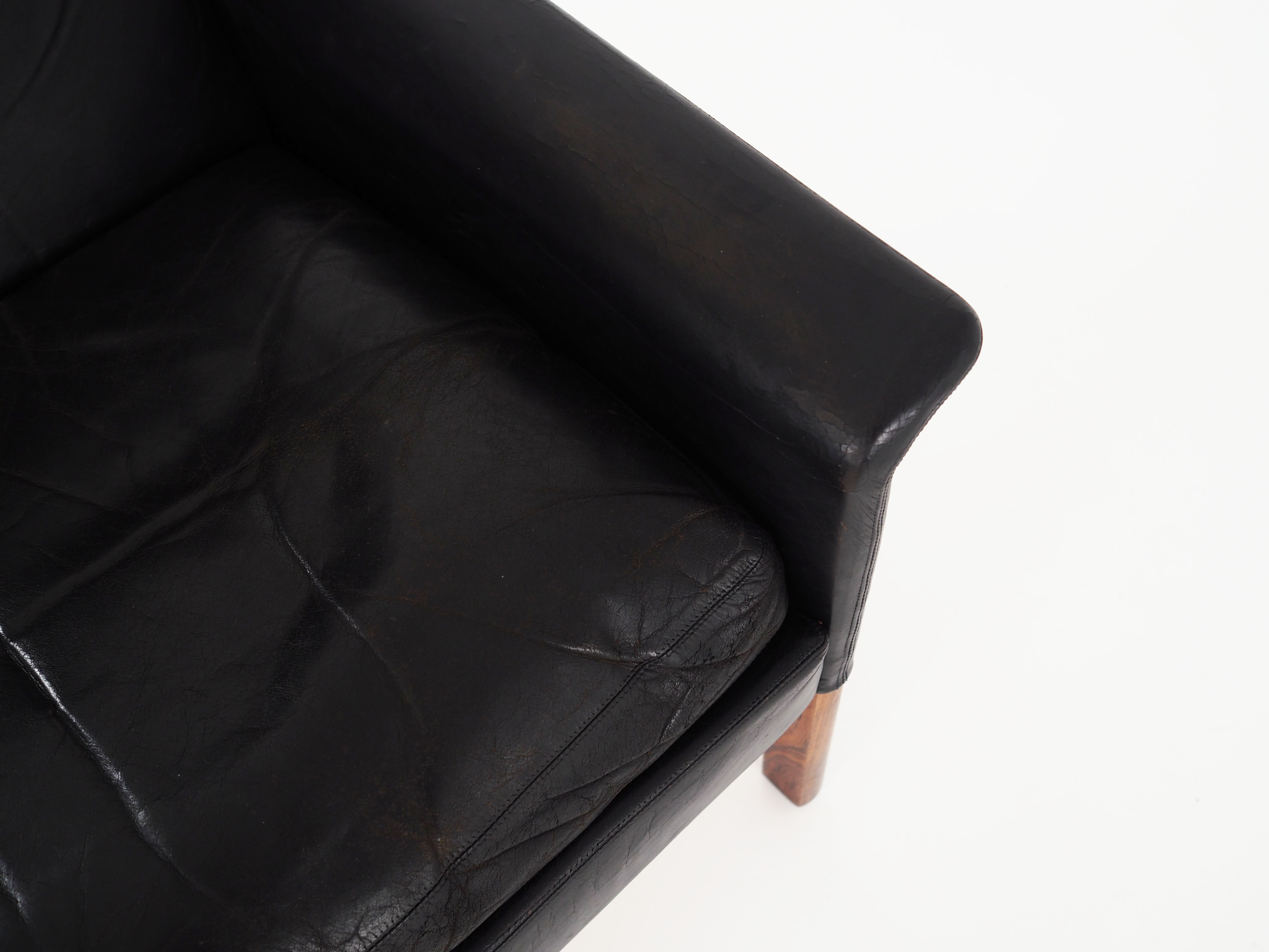 Leather armchair by Hans Olsen