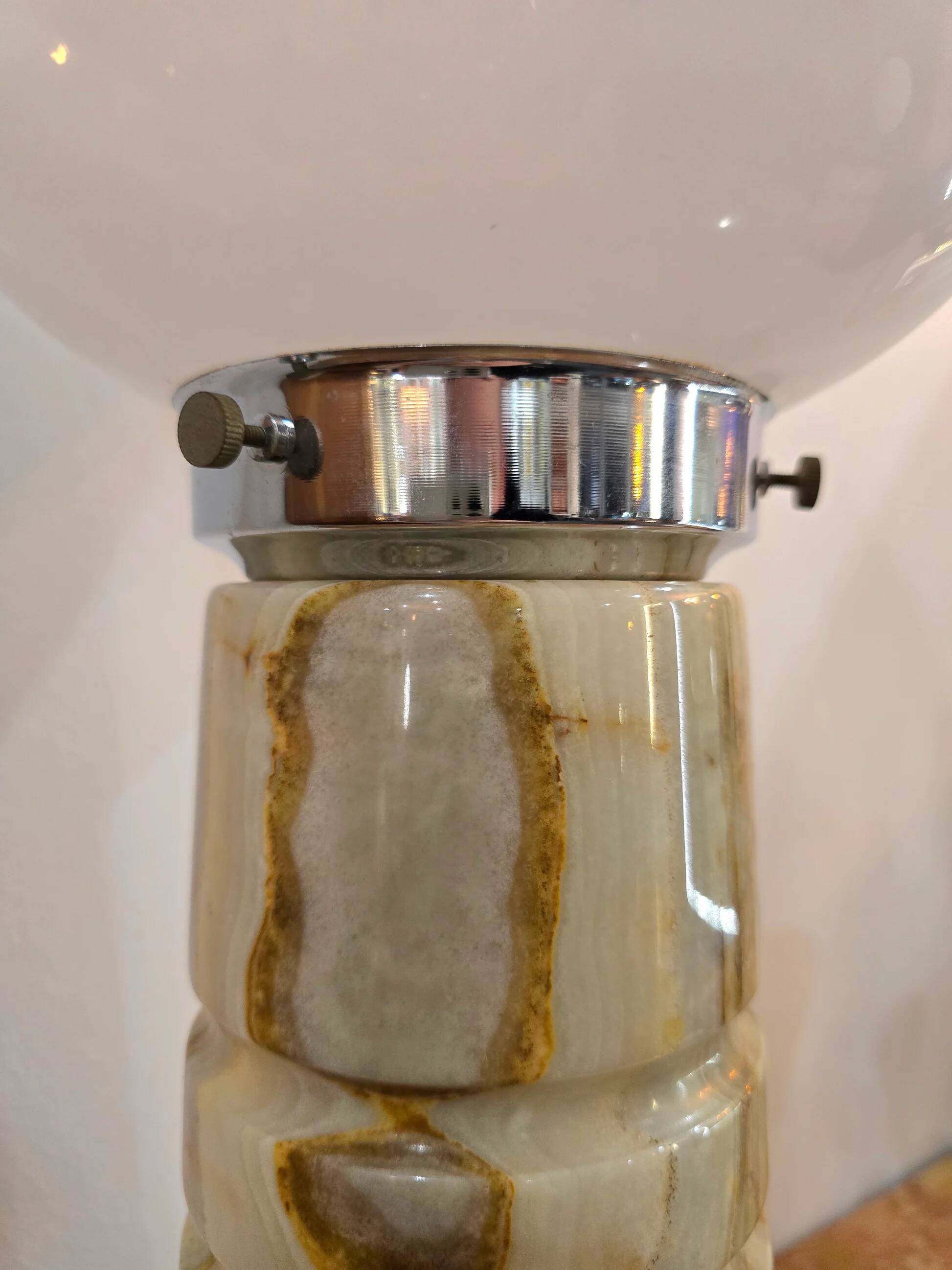 Lampe Mazzega en verre Murano et onyx – Design italien – Années 1960/1970
