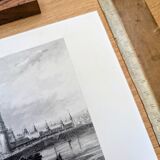 Moscow, Russia, old engraving, printed in 1841.