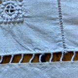 Nappe lin brodée main ancienne