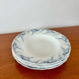 set of 4 soup plates in Lunéville Iron Earth, "Angèle" model, 19th century