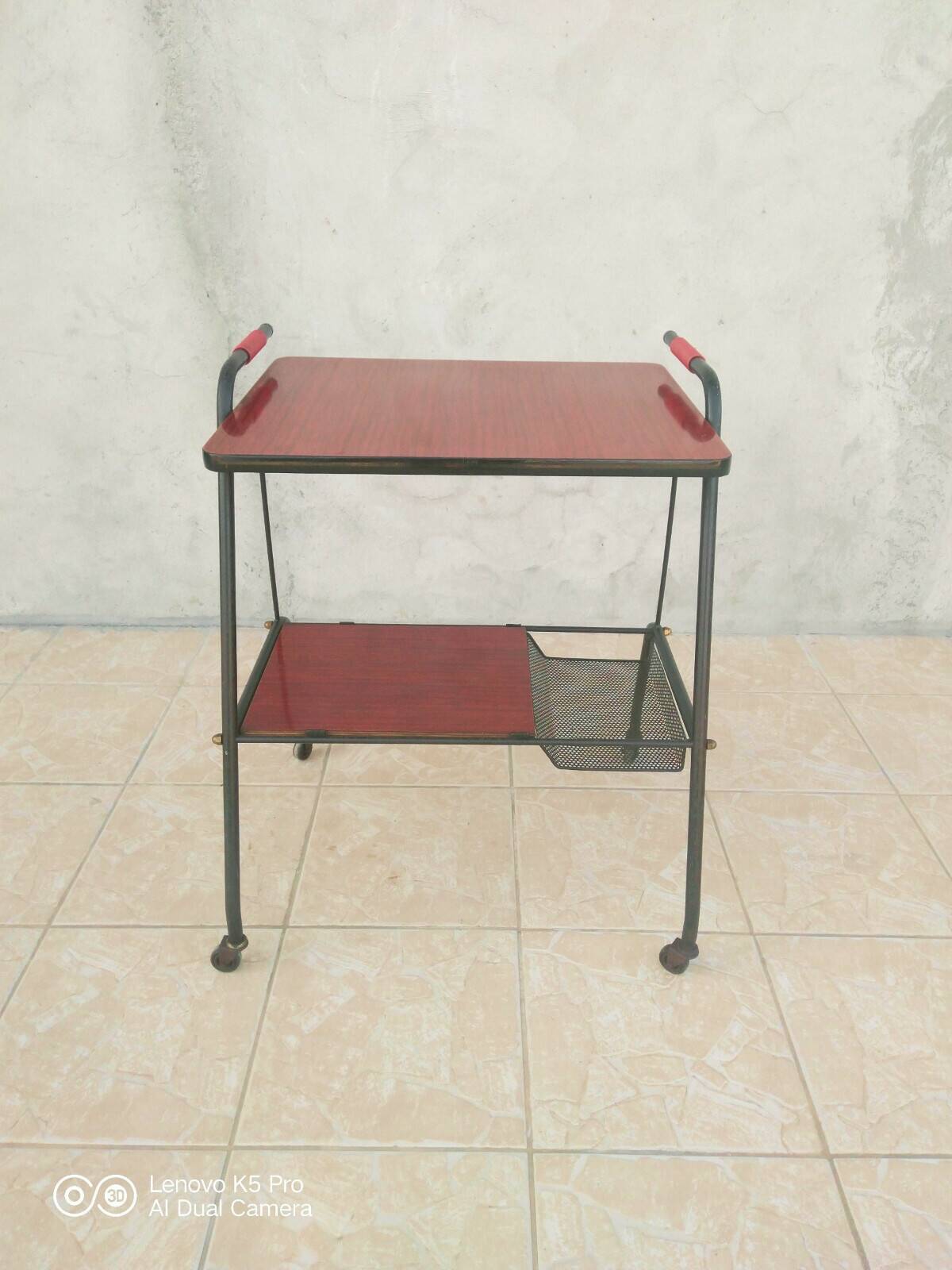 Vintage metal and formica dessert trolley 1950s