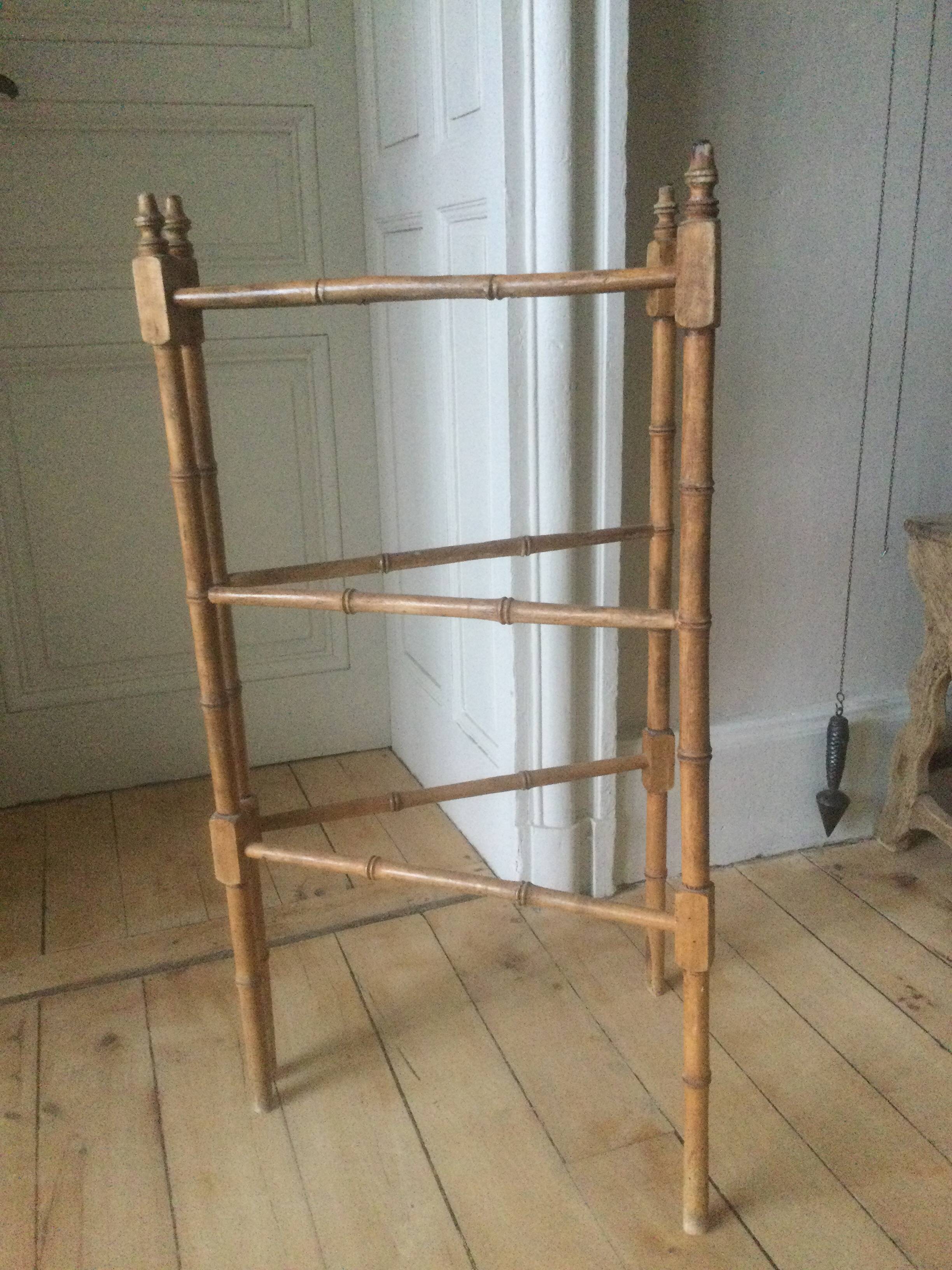 Old wooden towel rack