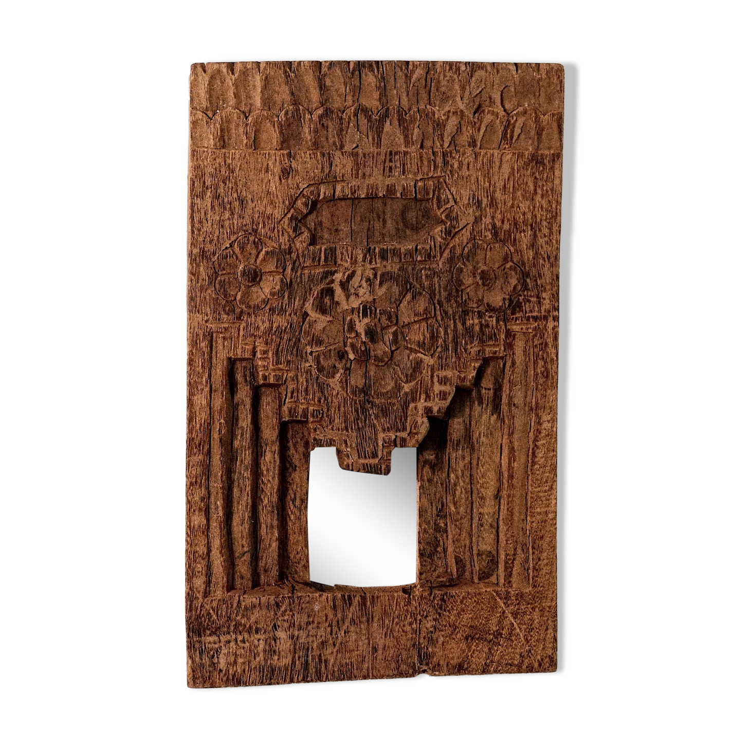 Temple mirror in recycled wood