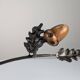 Signed Hand-Forged Iron & Wood Acorn Coat Rack, 1960s
