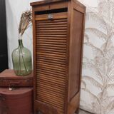 Filing cabinet with sliding shutter, solid wood
