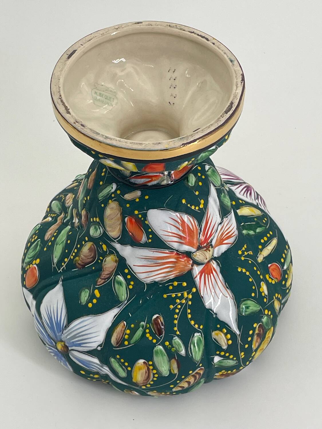 Ceramic earthenware vase H.Becquet Quaregnon master style