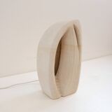 Brutalist carved stone table lamp - Circa 1980