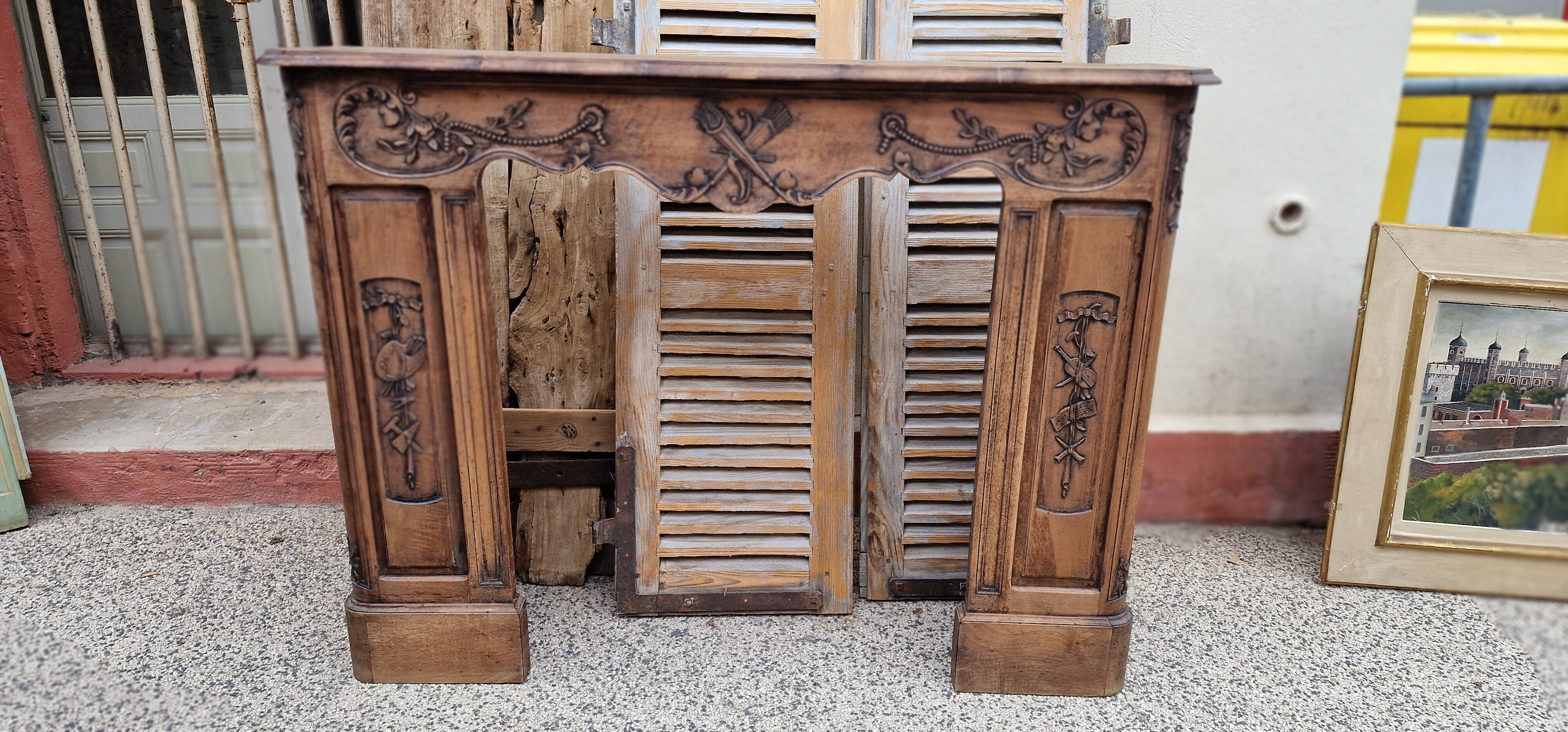 19th century wooden fireplace