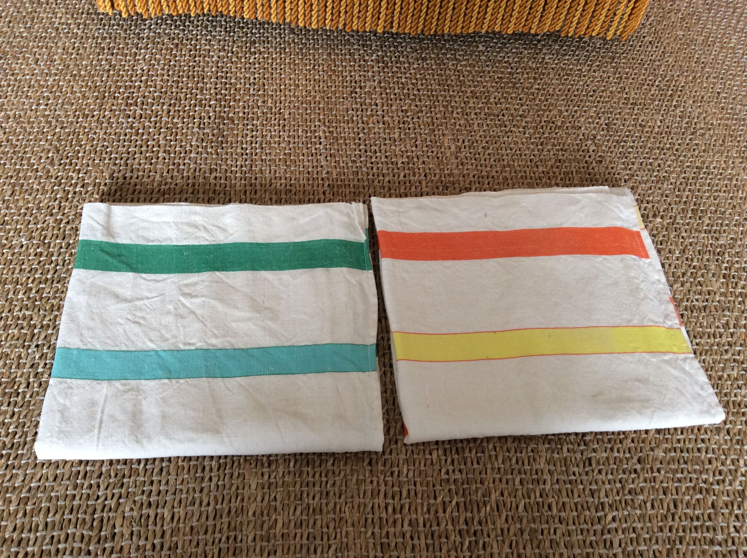 2 vintage tea towels