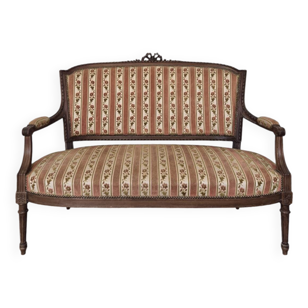 Banquette canapé style Louis XVI deux places époque 1900s