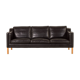Canapé en cuir noir Stouby, Danemark années 1970