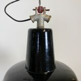 Vintage Black Industrial Ceiling Lamp, 1930s