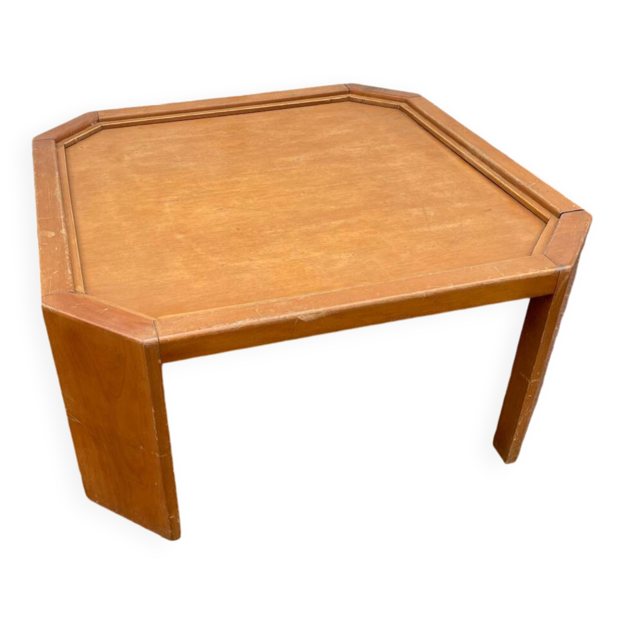 Vintage octagonal wooden coffee table