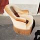 Toad armchair yellow fabric year 50
