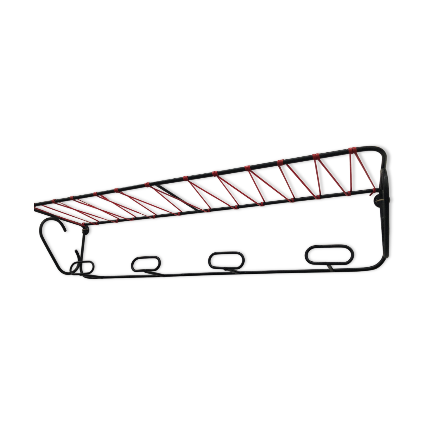 Coat rack of the 50s metal and scoubidou thread
