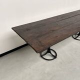 Grande table en bois ancienne esprit industriel