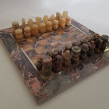 Chess game with vintage onyx board