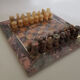 Chess game with vintage onyx board