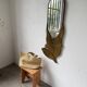 Brass flower oval mirror 1960