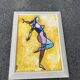 Tableau Vintage Modernist Cubist 84x65 cm – Signed Thallon