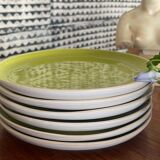 6 glazed ceramic dessert plates