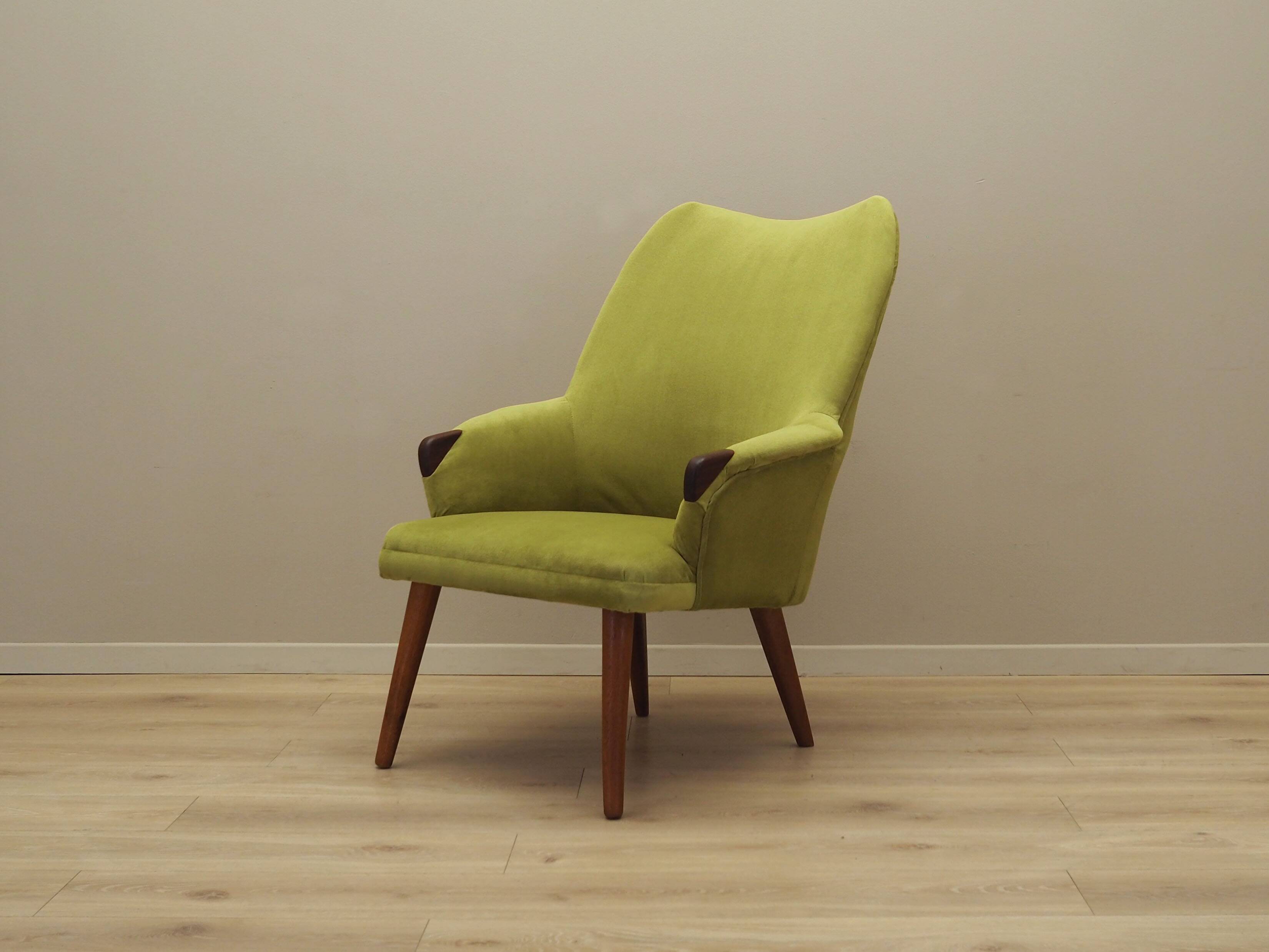 Green armchair, Danish design, 1970s, production: Denmark