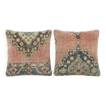 Set of 2 vintage Turkish cushion covers 51x51 cm