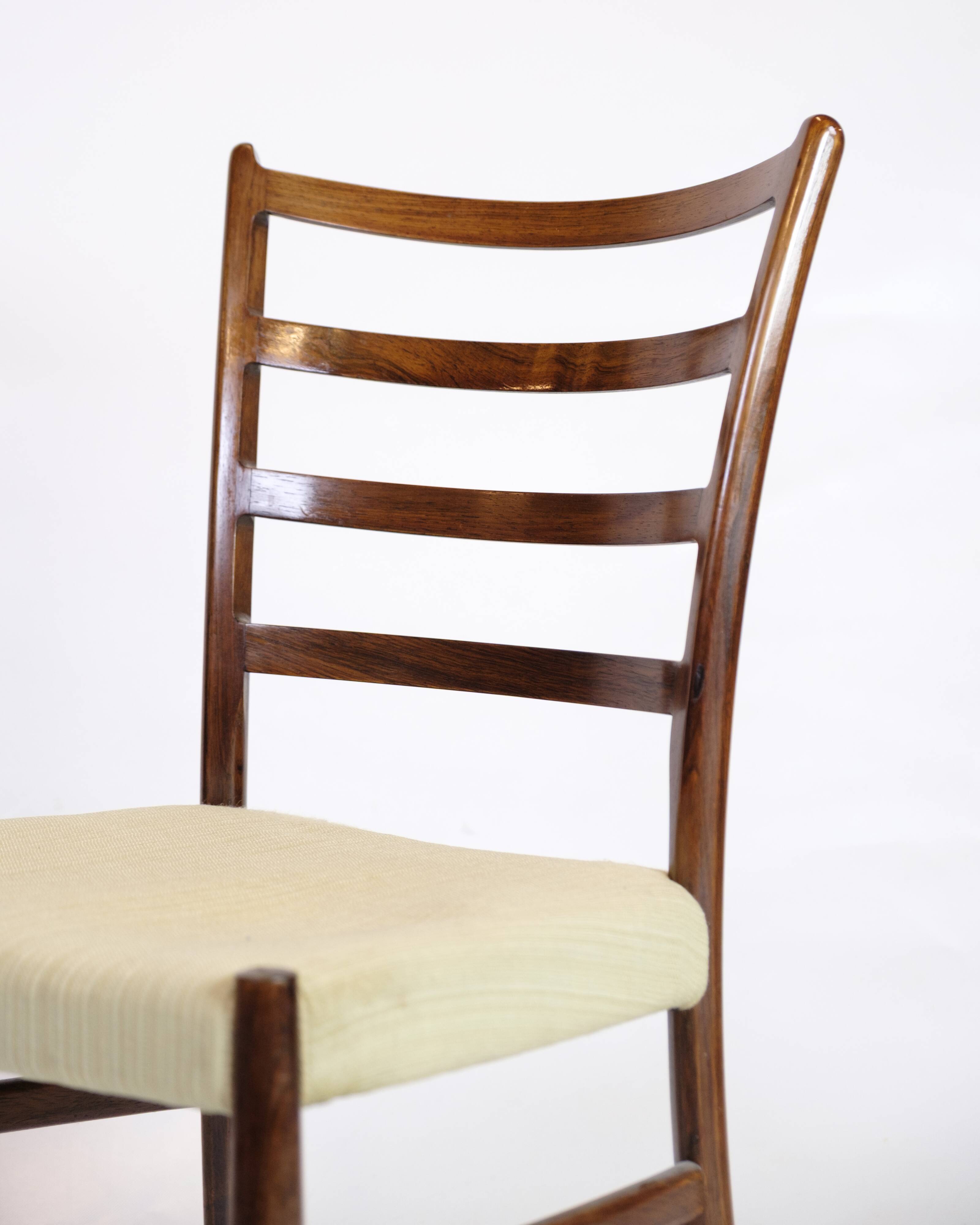 Dining chair - Rosewood - Light wool fabric - N.O. Møller - 1960s