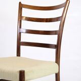 Dining chair - Rosewood - Light wool fabric - N.O. Møller - 1960s
