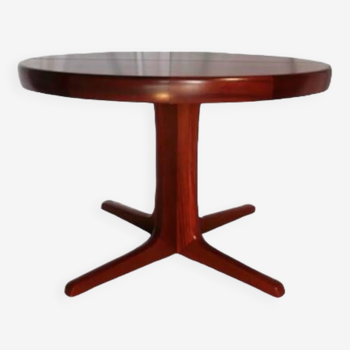 Table ronde en teck, pied central, 1960