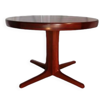 Round teak table, central leg, 1960